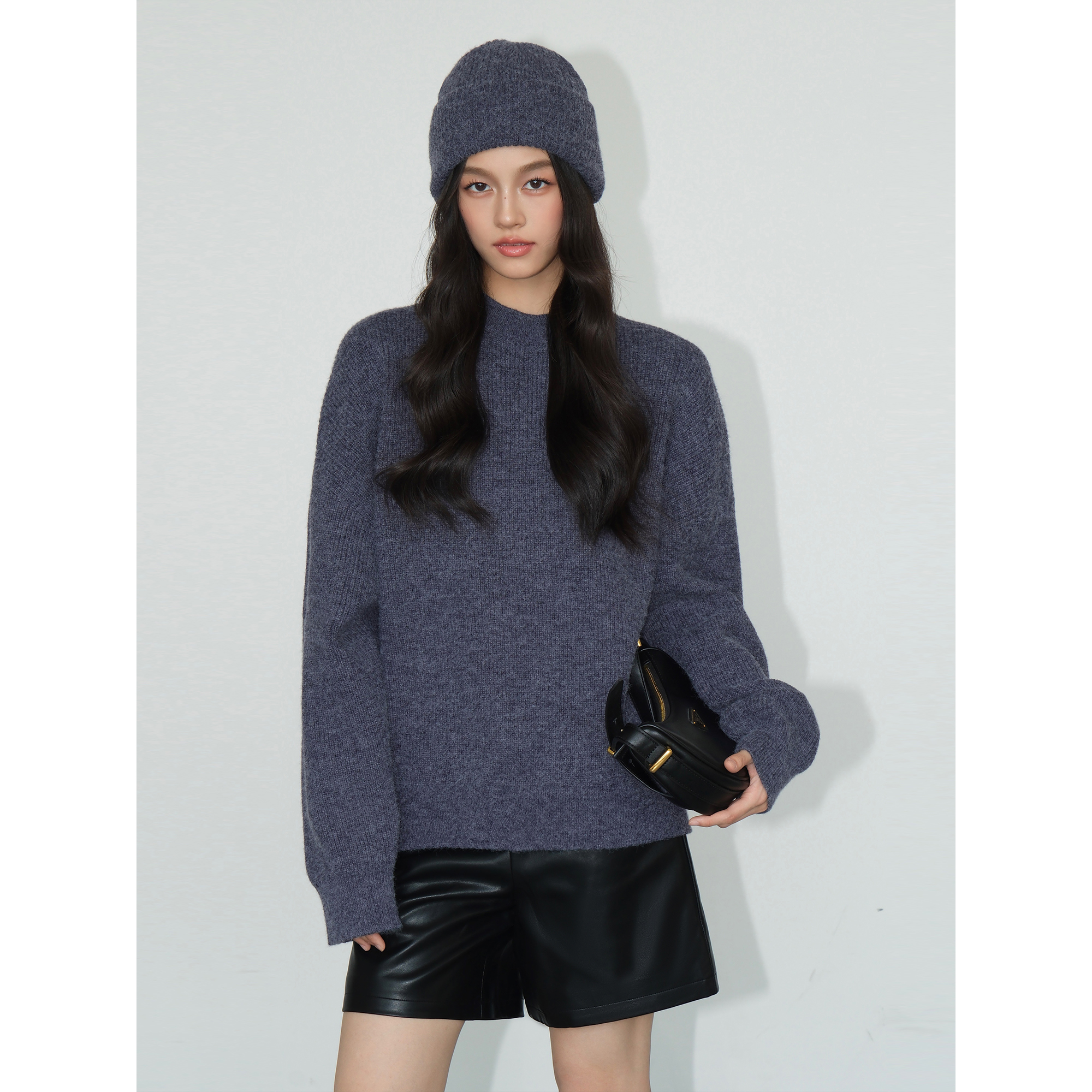 休闲慵懒风套头针织上衣