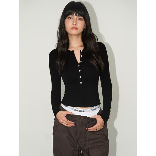 长袖内搭打底衫上衣半开领针织