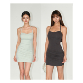 NEVA 气质针织包臀短裙 挂脖吊带抹胸连衣裙女修身 性感辣妹风