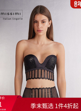 Intimissimi意舒漫女士时尚MONICA亮片蕾丝抹胸式文胸RIF2557