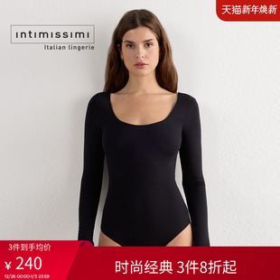 Intimissimi意舒漫女士优雅基础款 圆领百搭连体衣BOD58P 长袖