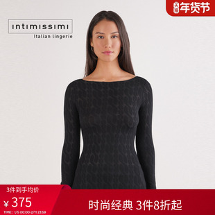 Intimissimi意舒漫含羊绒保暖百搭一字领正肩打底衫上衣CL183B