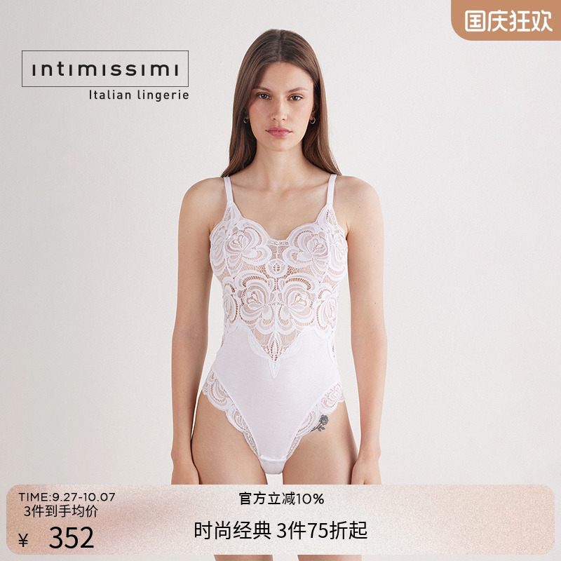 花卉蕾丝性感V领透视连体衣