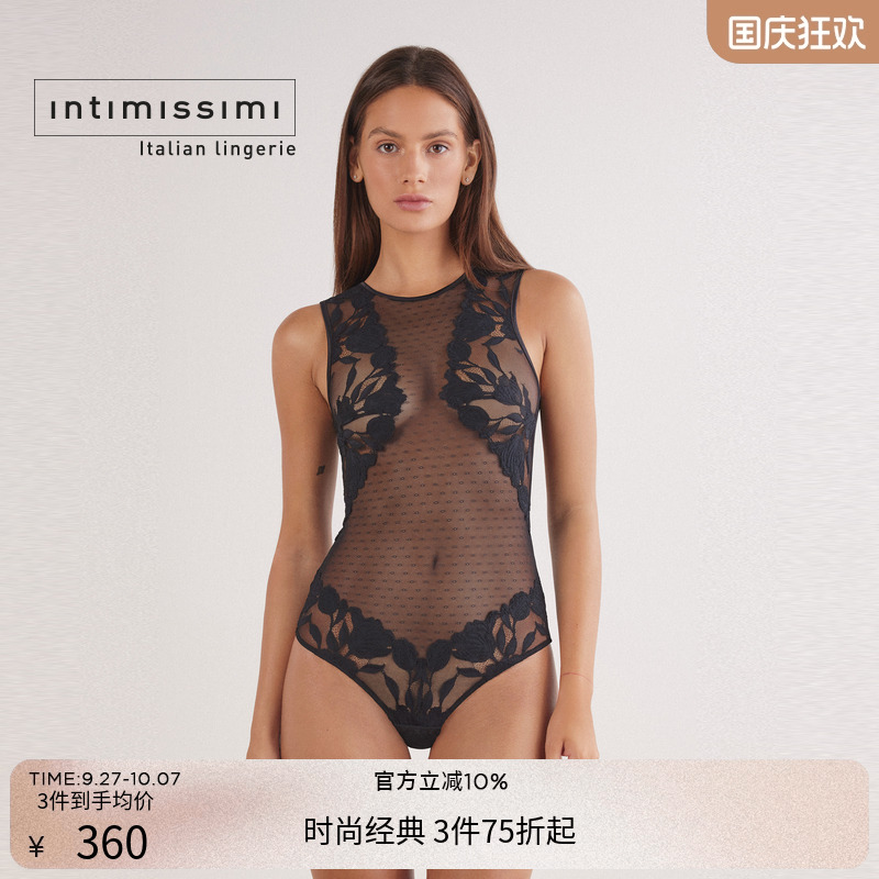 Intimissimi意舒漫25秋冬新高级性感透视蕾丝网纱连体衣BOD2582