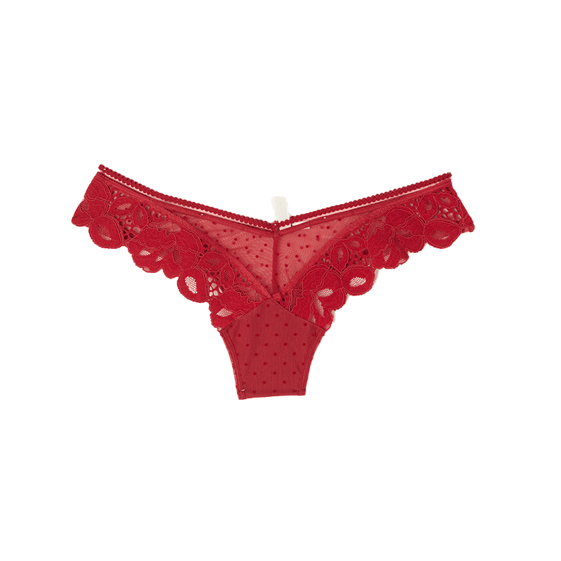 Intimissimi意舒漫性感蕾丝本命年红色巴西式丁字裤内裤SB2441O