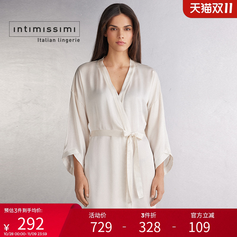 Intimissimi意舒漫时尚经典水墨花卉七分袖睡袍PVD2564