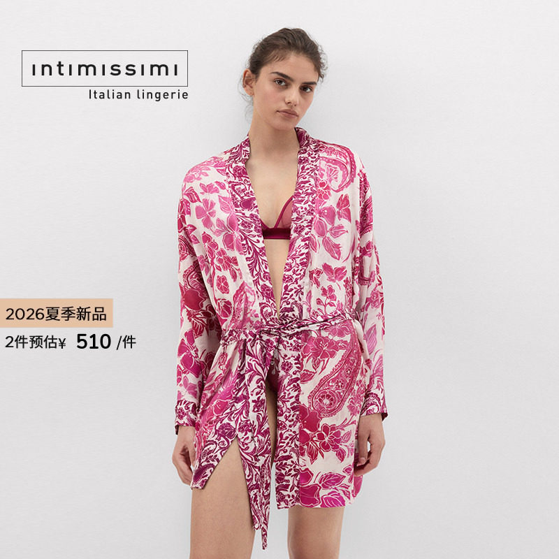 Intimissimi意舒漫26夏季新品宽松家居系带睡袍度假晨袍PVD2606