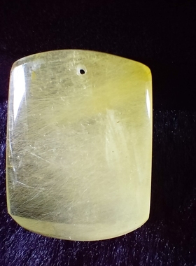 金发晶吊坠男女无事牌 天然发晶钛晶吊牌挂件水滴平安牌项链全净