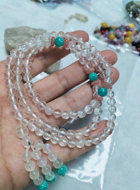 天然冰种蓝月光手链奶油体月光石手链蓝光斯里兰卡情侣礼物手串