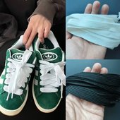 吻婷人鞋 绳 加宽鞋 带适用阿迪三叶草CAMPUS 00s复古低帮滑板面包鞋