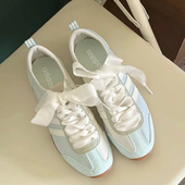 ins风鞋 德训鞋 芭蕾风diy百搭白色蕾丝可拆卸运动鞋 带韩版 绳 丝绸鞋