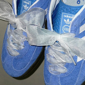 饰芭蕾风gazelle质感丝绸带雪纺鞋 带白色蕾丝diy装 绳 闪亮鞋 T头鞋