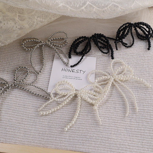 珍珠蝴蝶结鞋花韩版小香风鞋鞋扣