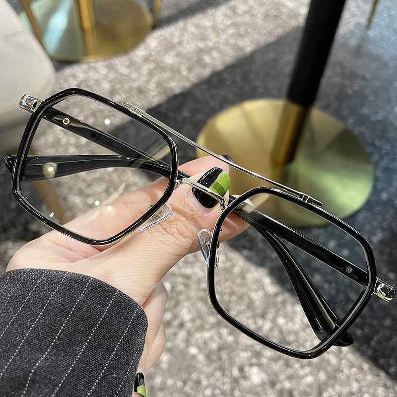 2021年新款西装暴徒眼镜男潮复古近视眼睛框镜架度数可配痞帅双梁