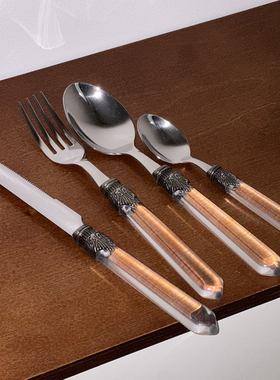 边集EDITOR意大利Rivadossi VENEZIA透明餐刀汤勺蛋糕餐叉黄油刀