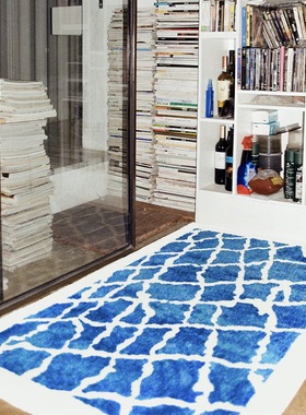 边集EDITOR落地可爱NICK’S POOL尼克泳池地毯长方形家居装饰蓝白