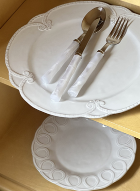 边集EDITOR意大利VIRGINIA ITALICA海浪餐盘复古花纹黑陶果盘礼物