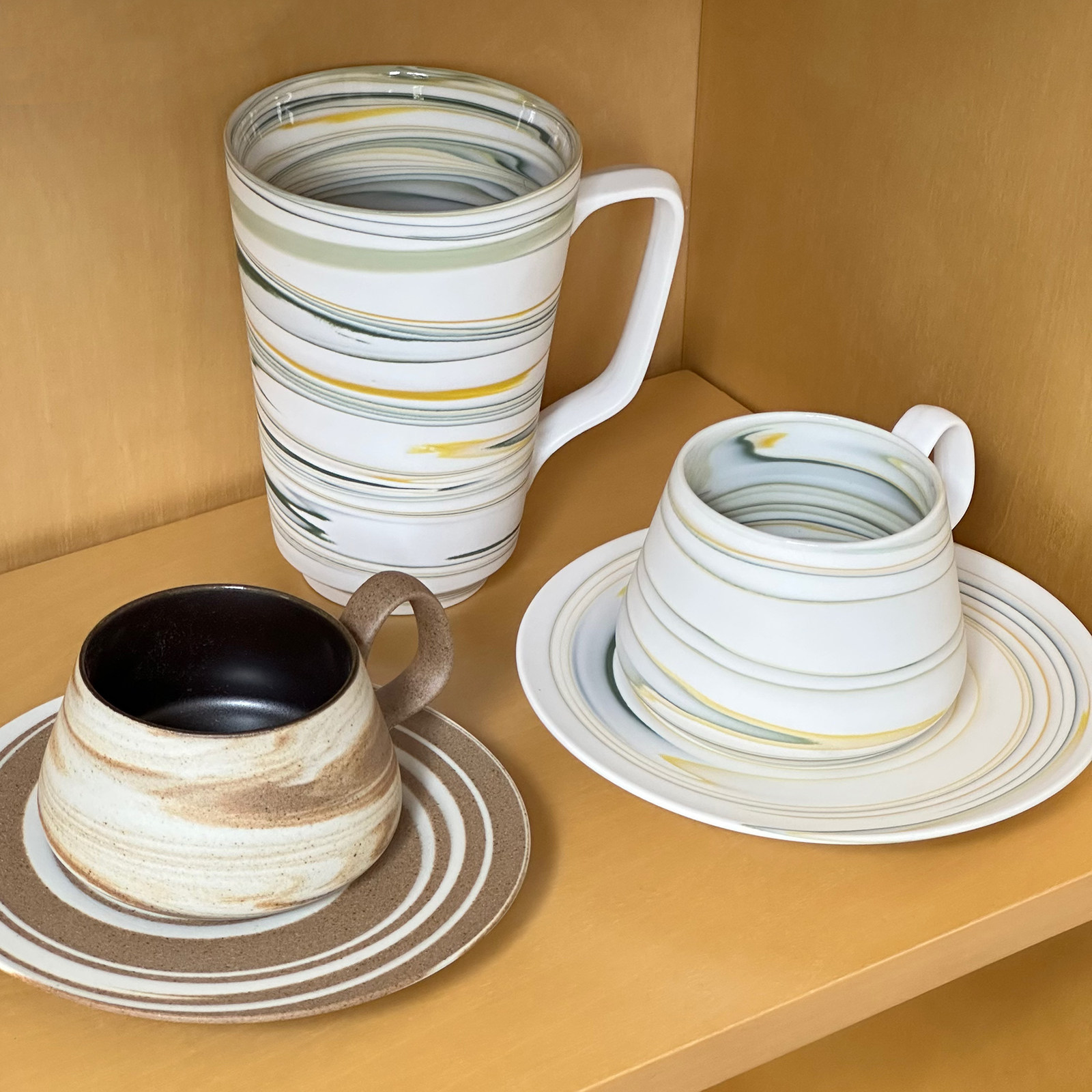 曲直间mini咖啡杯绞胎