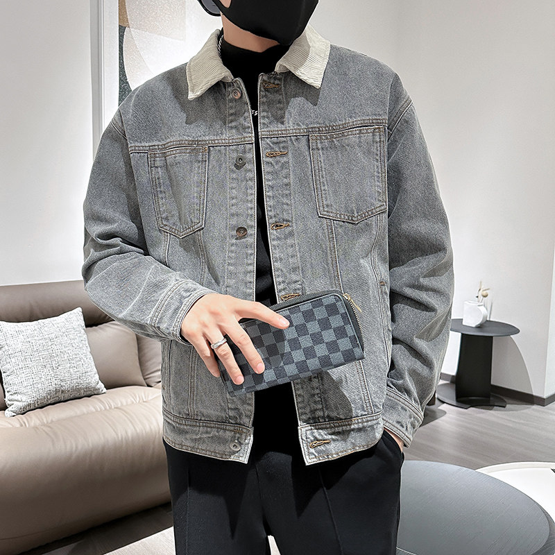 秋季潮高街痞帅休闲牛仔外套夹克XZ905-JK128#P80-控98图片