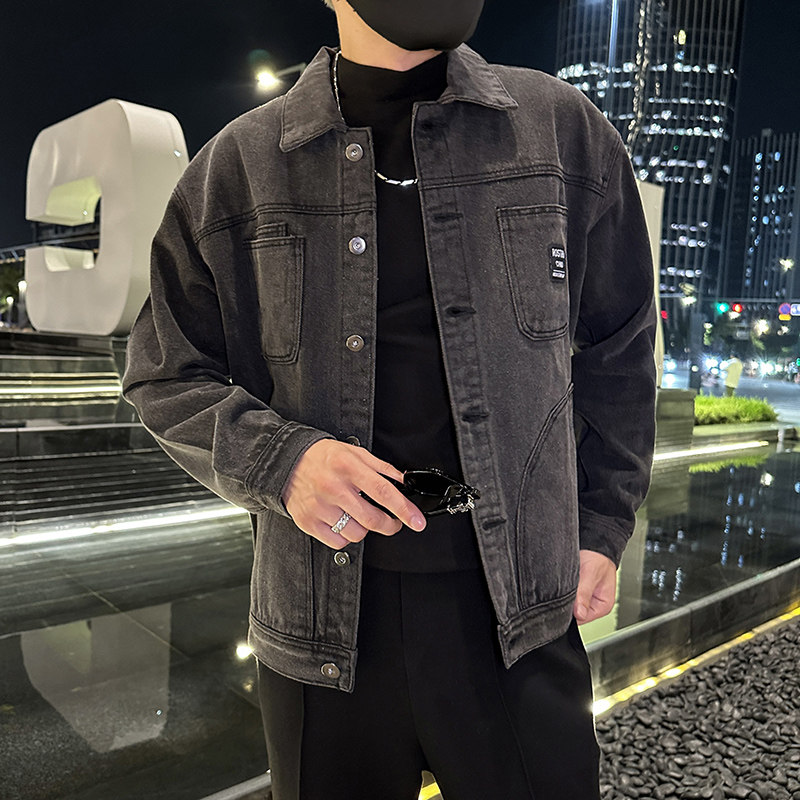 秋季潮高街痞帅休闲牛仔外套夹克XZ905-JK132#P75-控98,男装工装外套,星座905