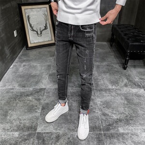 秋季男式牛仔裤男青年韩版弹力修身小脚长裤百搭潮xz905-8028图片