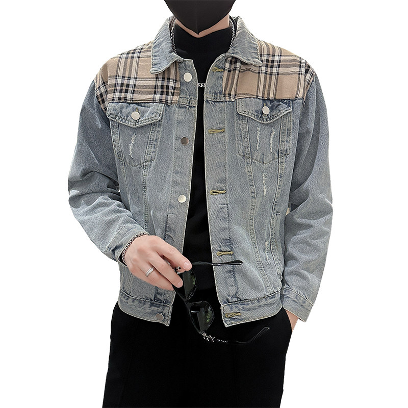 秋季潮高街痞帅休闲牛仔外套夹克XZ905-JK125#P70-控98,男装工装外套,星座905