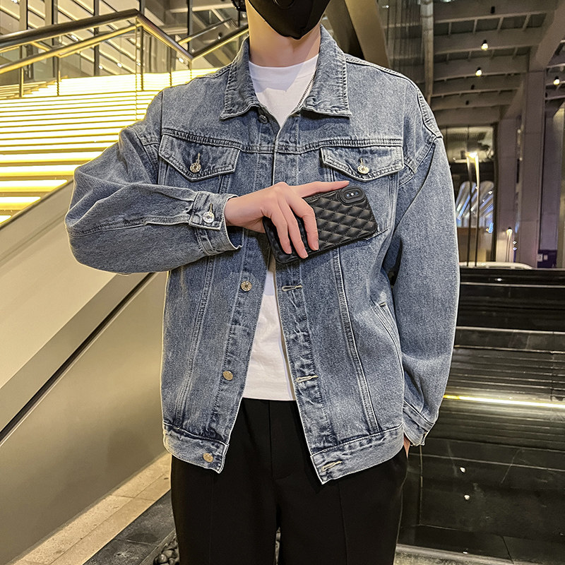 秋季潮高街痞帅休闲牛仔外套夹克XZ905-JK126#P70-控98,男装工装外套,星座905