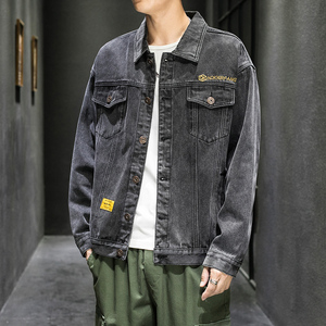 20春季M-5XL男式夹克日系宽松胖子大码牛仔外套青年潮 J102#图片
