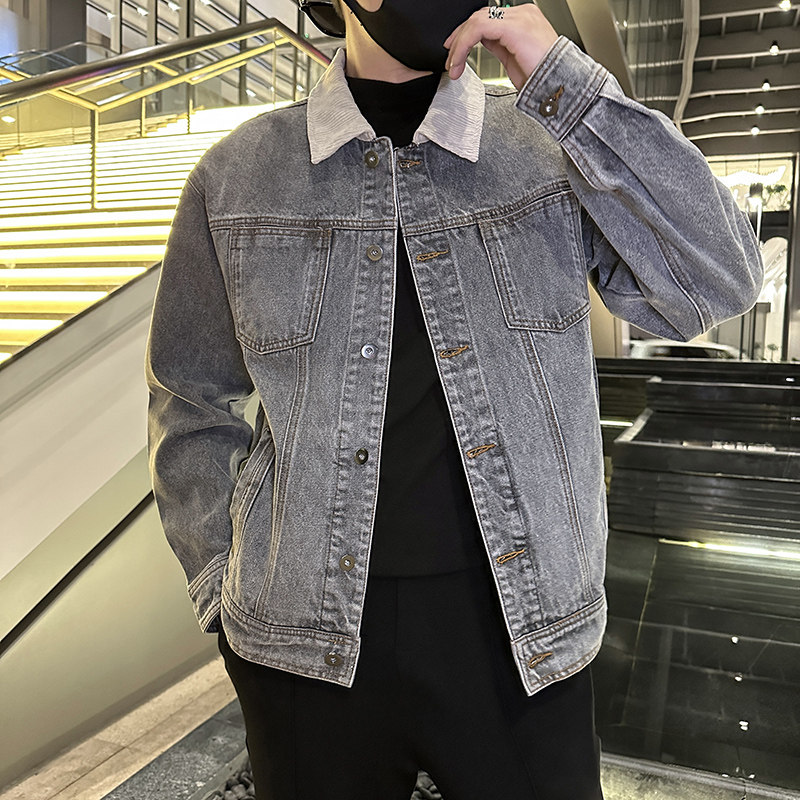 秋季潮高街痞帅休闲牛仔外套夹克XZ905-JK128#P80-控98,男装工装外套,星座905