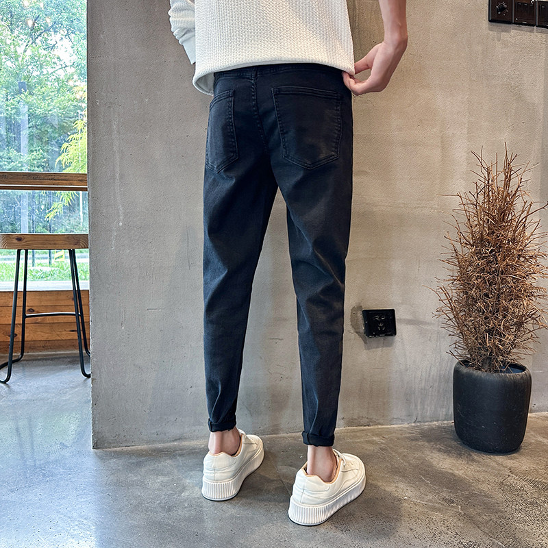 夏季潮弹力休闲修身牛仔裤夏季痞帅九分小脚裤N226#-P60-控88,男装牛仔裤,星座905