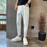 夏季潮弹力休闲修身牛仔裤夏季痞帅九分小脚裤N217#-P60-控88，男装牛仔裤，星座905