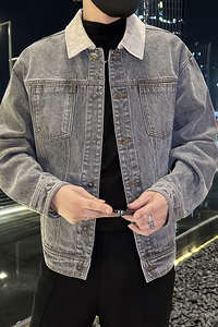 秋季潮高街痞帅休闲牛仔外套夹克XZ905-JK128#P80-控98图片