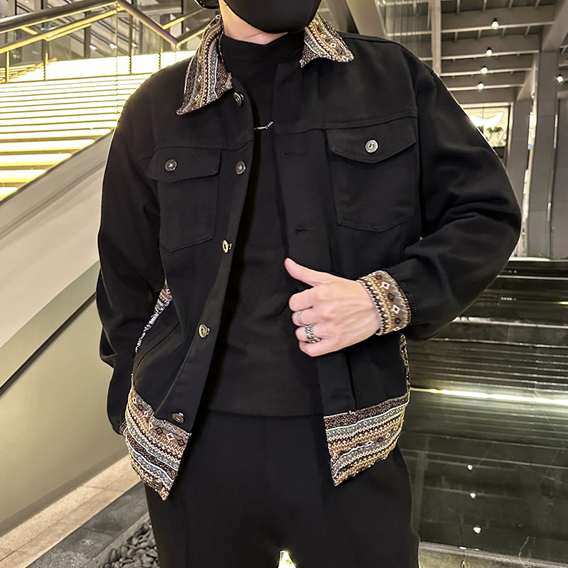 秋季潮高街痞帅休闲牛仔外套夹克XZ905-JK130#P80-控98,男装工装外套,星座905