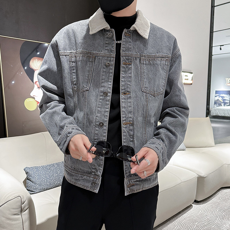 秋季潮高街痞帅休闲牛仔外套夹克XZ905-JK128#P80-控98，男装工装外套，星座905