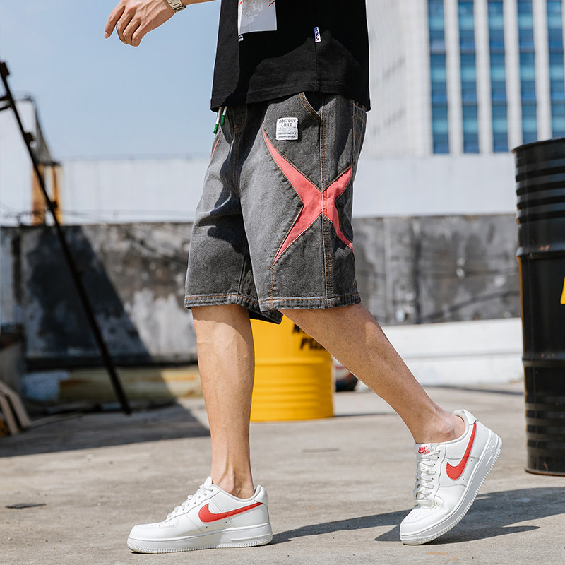 夏季男士牛仔短裤男青年潮牌宽松大码休闲五分裤子-102-1#，男装牛仔裤，星座905