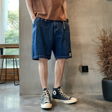 夏款牛仔短裤宽松直筒潮百搭高街五分中裤K166#-P45-控68，男装牛仔裤，星座905