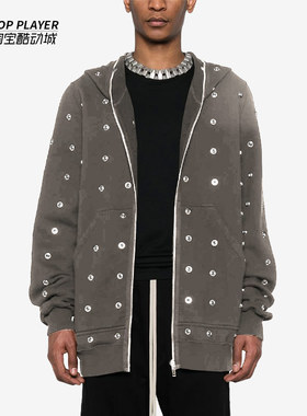 RICK OWENS DRKSHDW Jumbo Gimp 金属钉扣大廓形拉链连帽衫外套