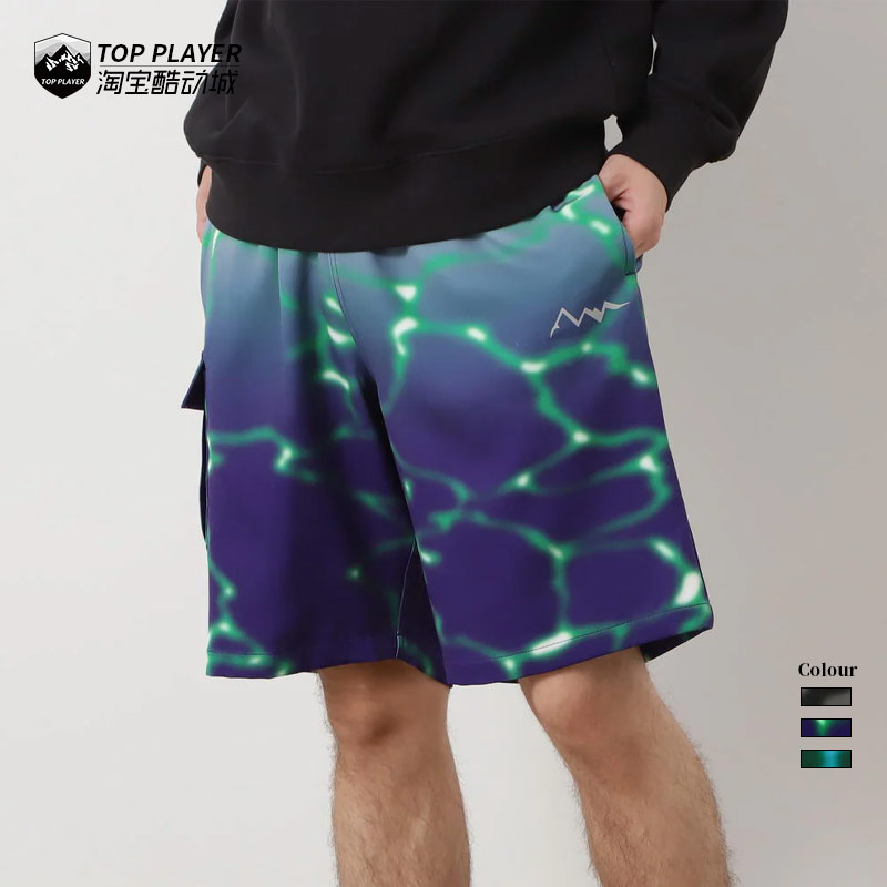 MANASTASH Lithium Tie Dye 新款男子锂元素扎染反光印花运动短裤