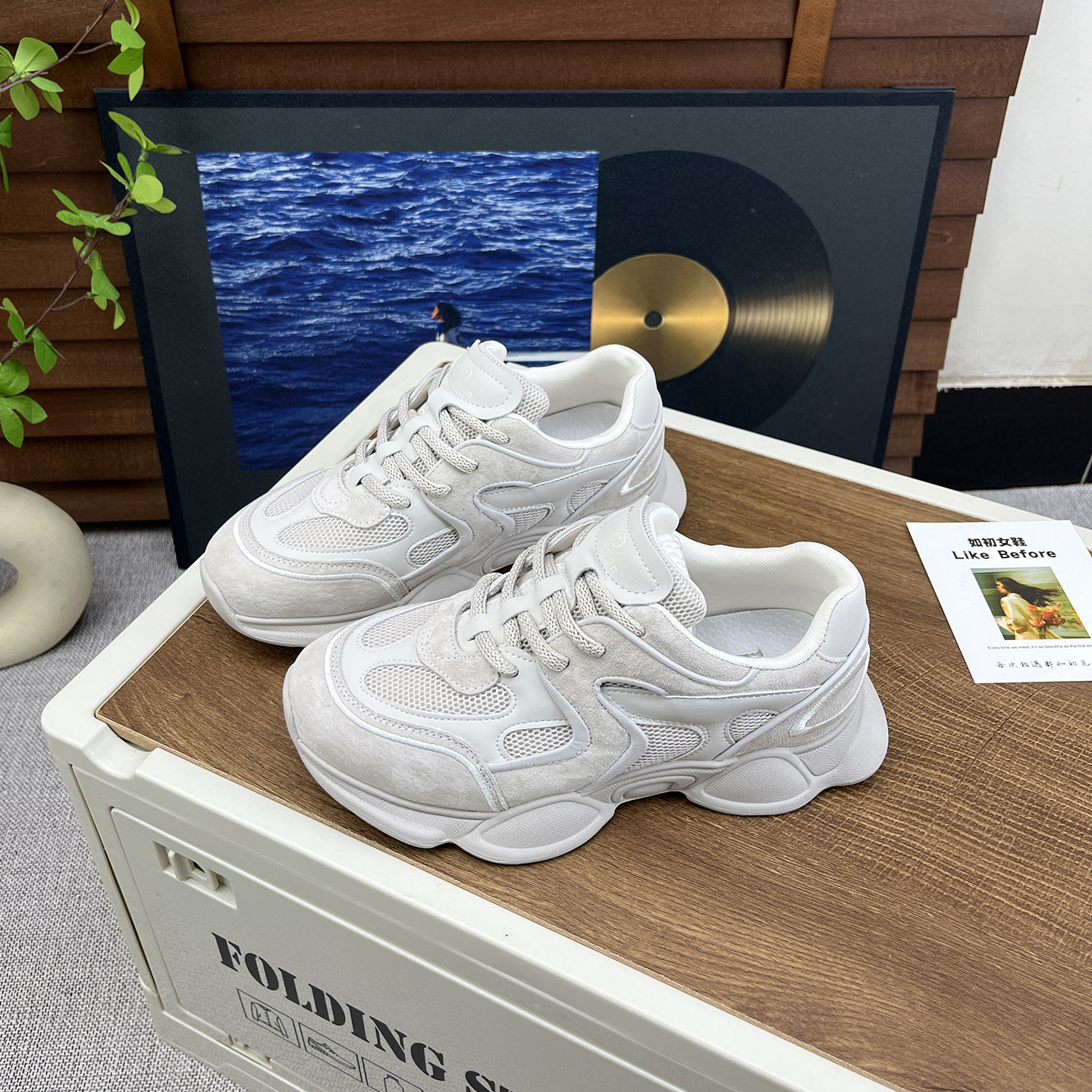 2026春季厚底网面老爹鞋女复古真皮粗绳系带舒适百搭休闲慢跑鞋女,女鞋,老爹鞋,淘宝优惠券,粉丝福利购,淘宝优惠卷