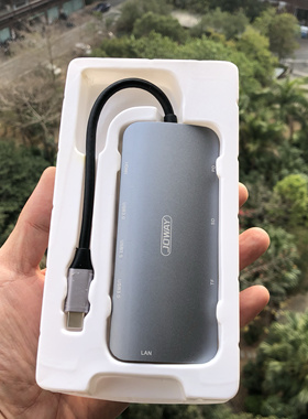 TYPE C手机平板电脑4K HDMI高清投屏HUB铝合金拓展坞千兆RTL8153B