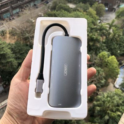 TYPE C手机平板电脑4K HDMI高清投屏HUB铝合金拓展坞千兆RTL8153B