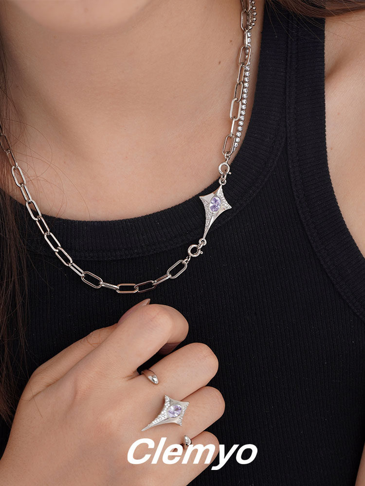 渴了没有四芒星项链锁骨链