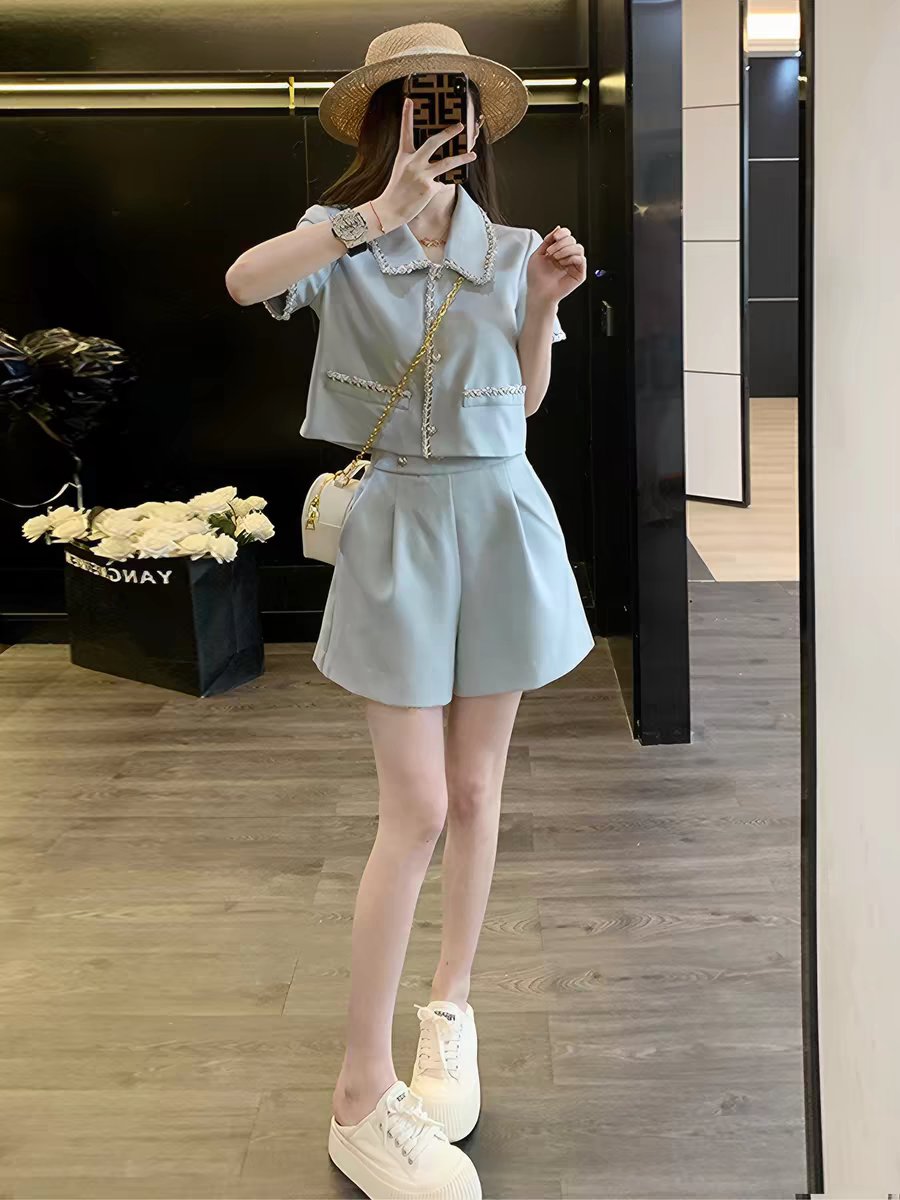 清仓/休闲时尚西装短裤套装女夏装小个子穿搭一整套高级感两件套