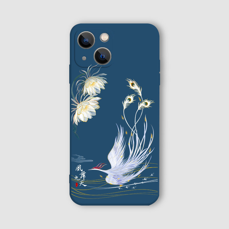 苹果13液态硅胶古风中国风防摔