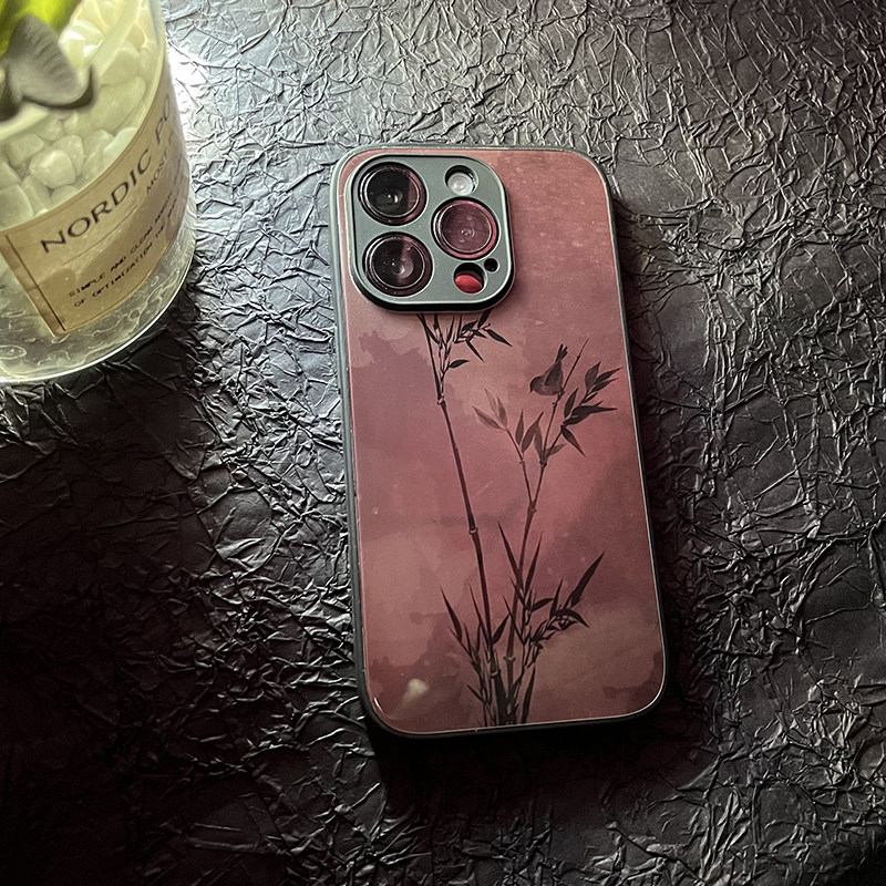 苹果14钢化玻璃新中式保护壳