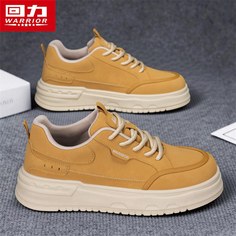回力男鞋2026新款春季男士休闲运动鞋皮面工作小麦色板鞋男潮鞋子,流行男鞋,休闲板鞋,淘宝优惠券,粉丝福利购,淘宝优惠卷