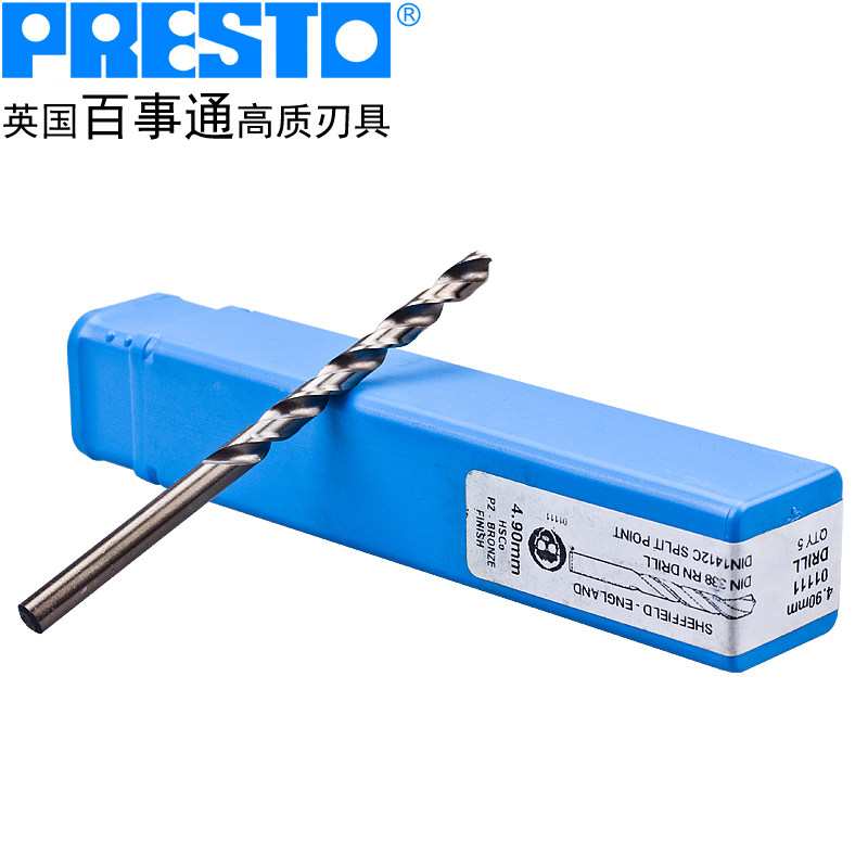 PRESTO 드릴 비트 코발트 함유 고속 강철 직선 생크 트위스트 드릴 팁 3.0 4.9MM