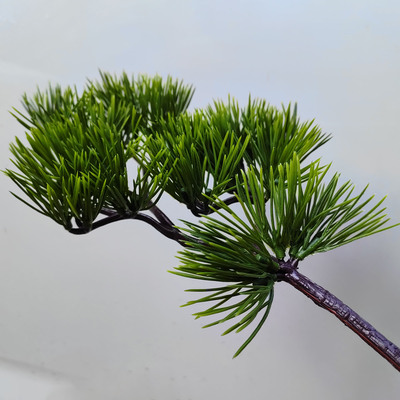 仿真松枝黑松迎客松塑料树枝单支