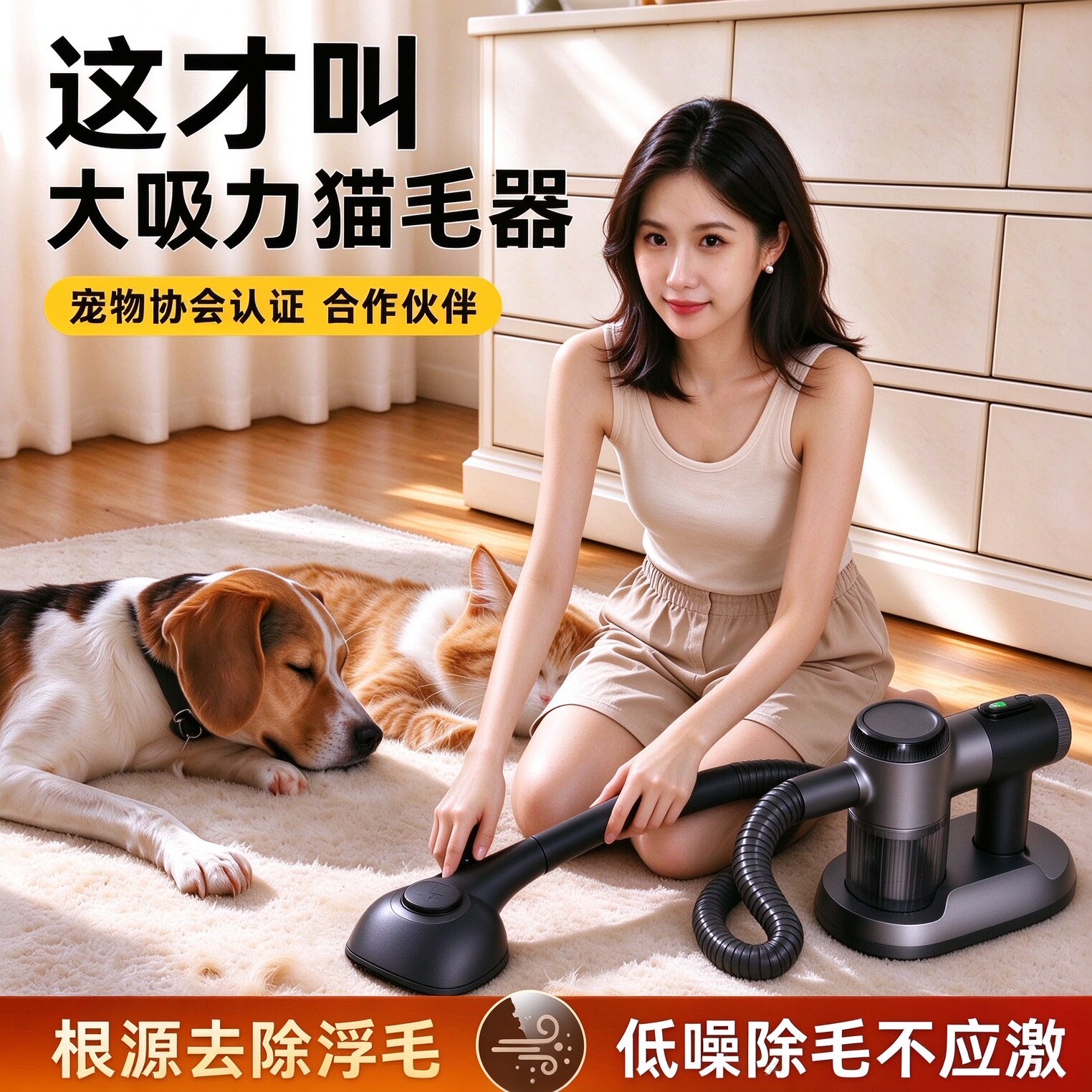 宠物专用吸尘器猫毛家用手持式小型吸狗毛神器沙发床单缝隙吸毛器