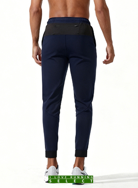 爱跑精选男四季户外运动健身跑步休闲徒步训练休闲修身后腰包长裤
